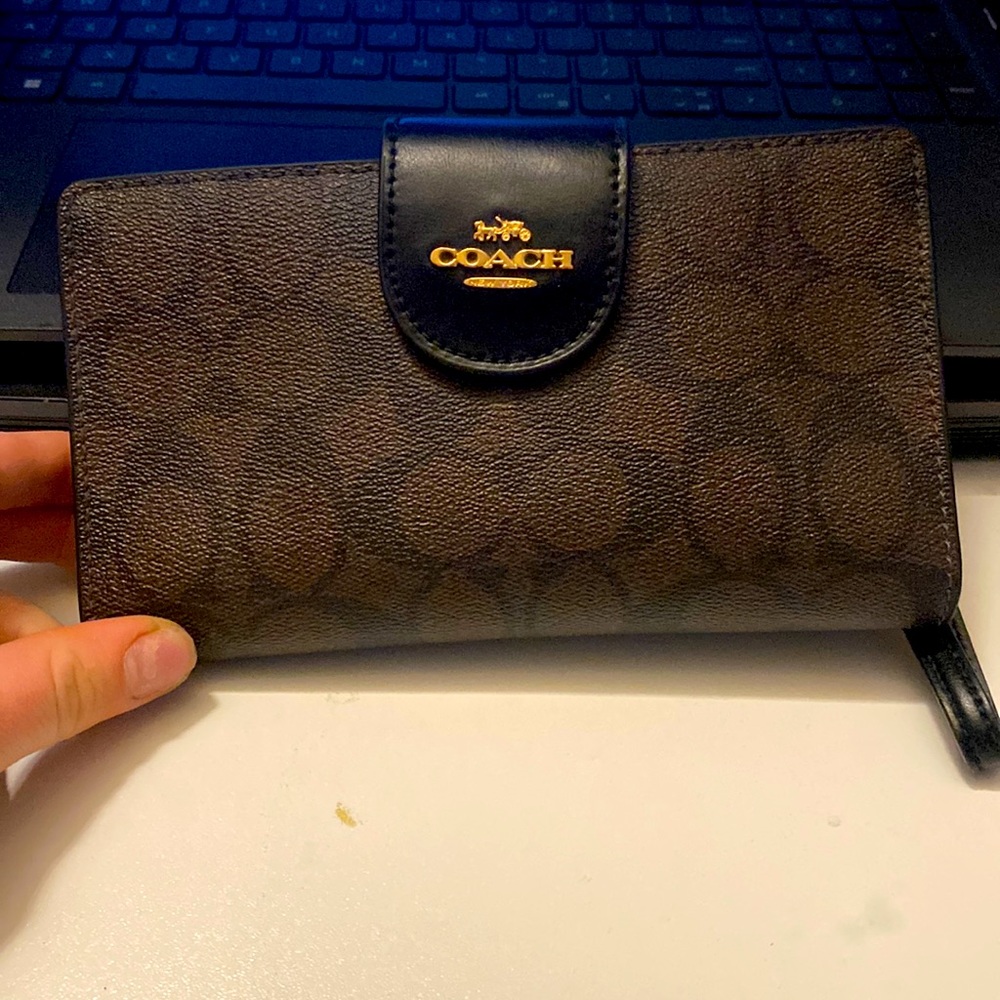 Coach wristlet with checkbook holder and coin pouch